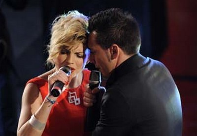 Emma e Kekko dei Modà a Sanremo 2011