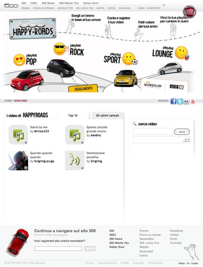 Fiat 500 e SingRing Happy Roads