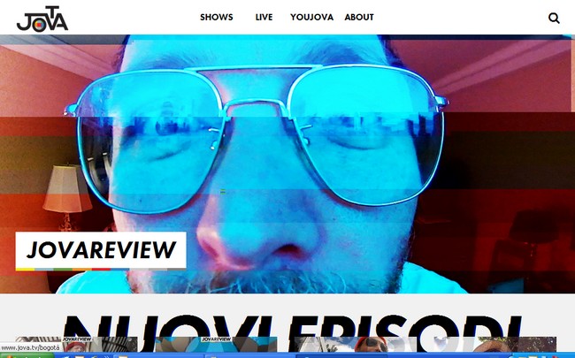 JovaTV homepage