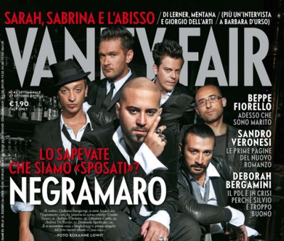Negramaro sulla copertina di Vanity Fair