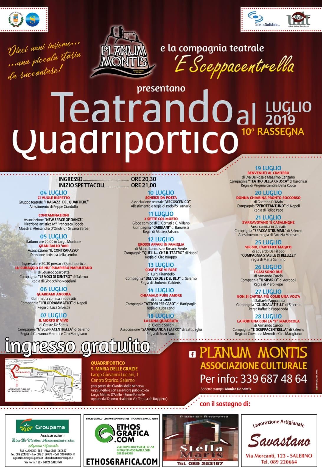 Teatrando Quadriportico, Salerno : il tabellone