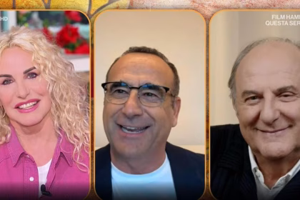 Carlo Conti, Antonella Clerici e Gerry Scotti - Foto US